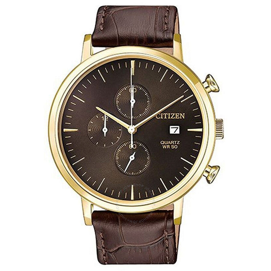Citizen Chronograph Quartz Brown Dial Men's Watch AN3612-09X - Dawson Watches