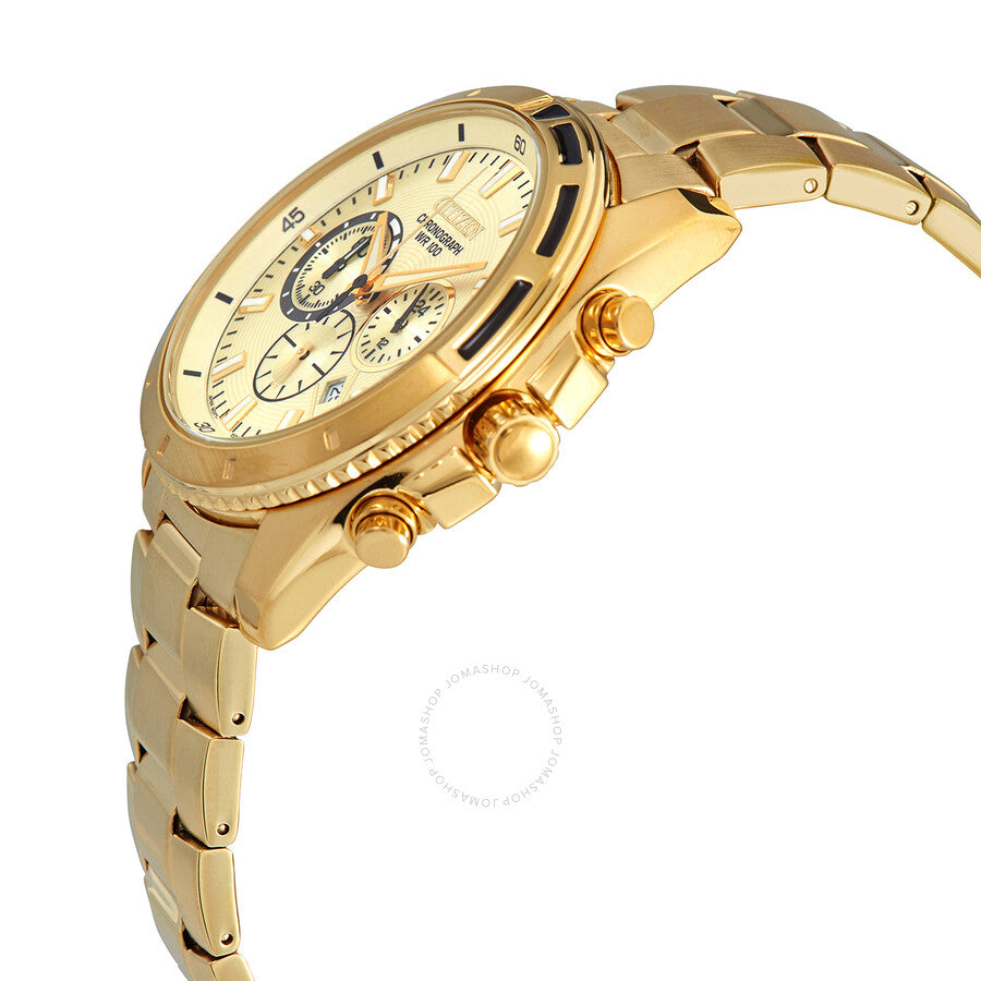Citizen Chronograph Quartz Champagne Dial Men's Watch AN8012-50P - Dawson Watches #2