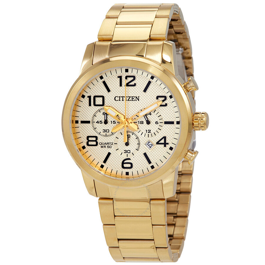 Citizen Chronograph Quartz Champagne Dial Men's Watch AN8052-55P - Dawson Watches