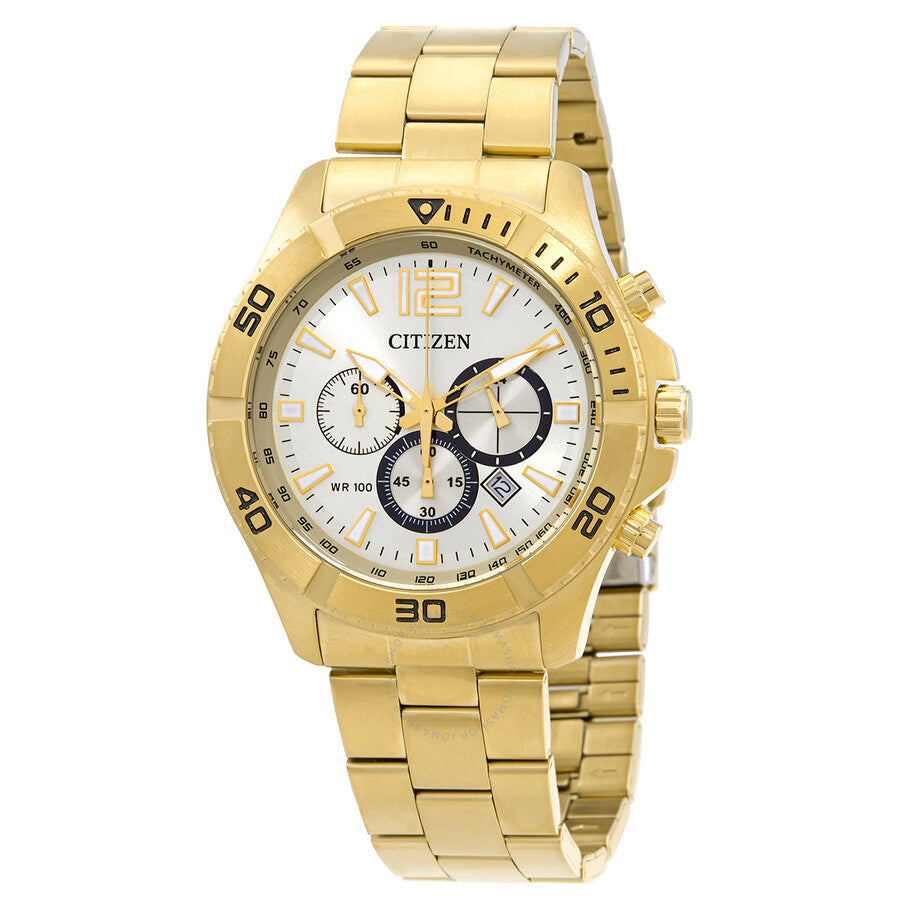 Citizen Chronograph Quartz Champagne Dial Men's Watch AN8122-51P - Dawson Watches