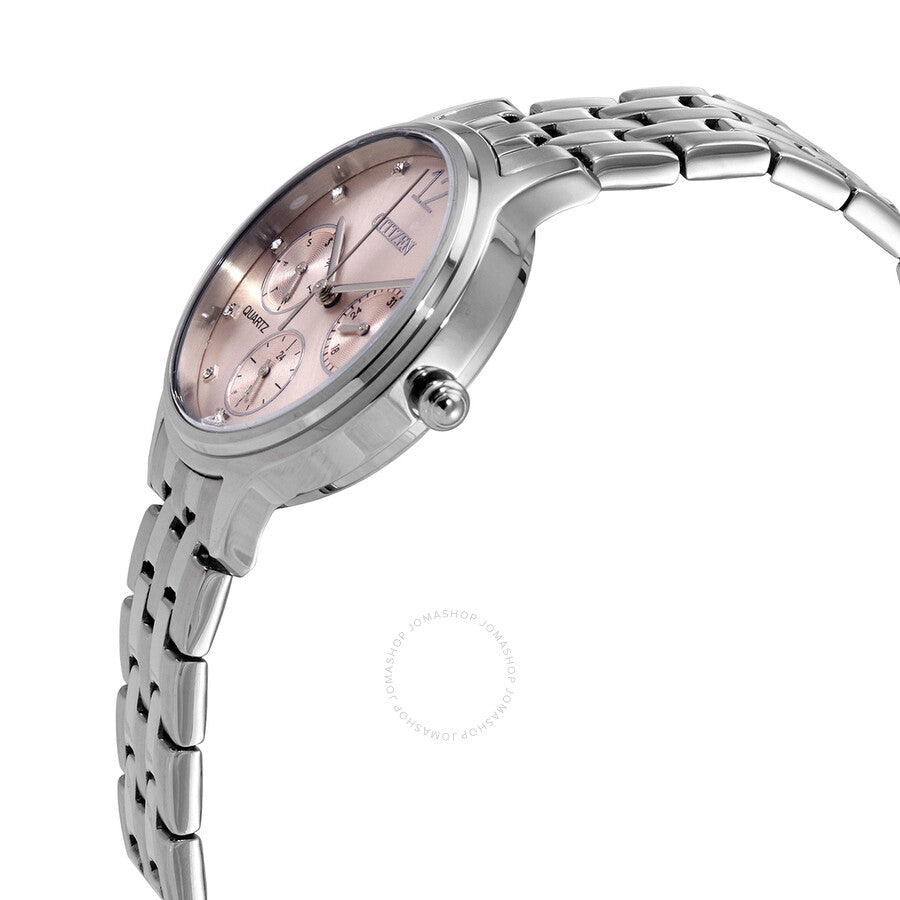 Citizen Chronograph Quartz Crystal Pink Dial Ladies Watch ED8180-52X - Dawson Watches #2