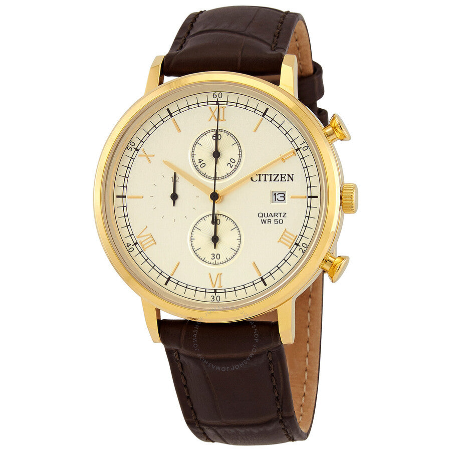 Citizen Chronograph Quartz Gold Dial Men's Watch AN3612-09P - Dawson Watches