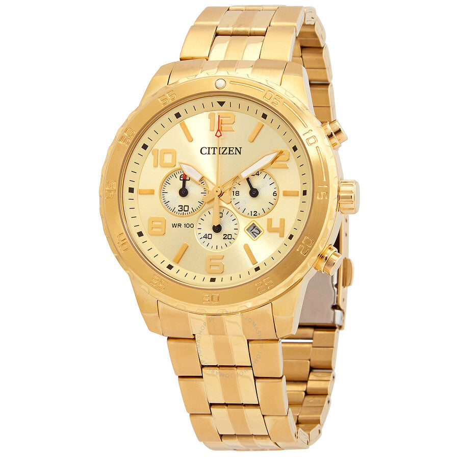 Citizen Chronograph Quartz Gold Dial Men's Watch AN8132-58P - Dawson Watches