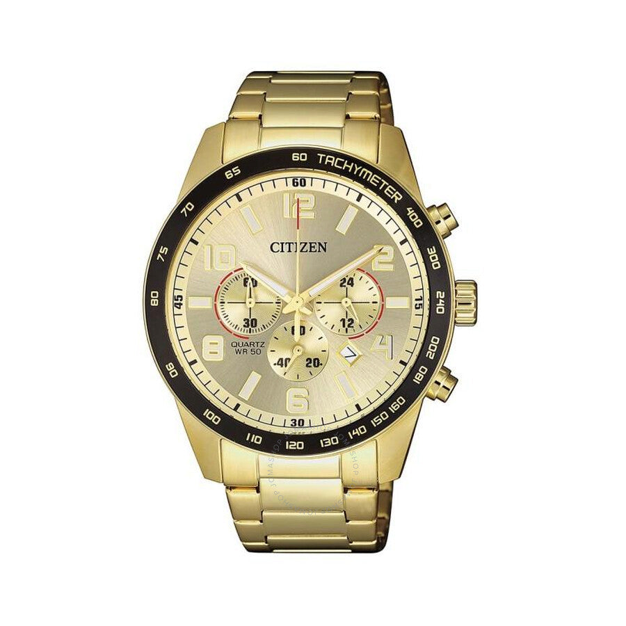 Citizen Chronograph Quartz Gold Dial Men's Watch AN8163-54P - Dawson Watches