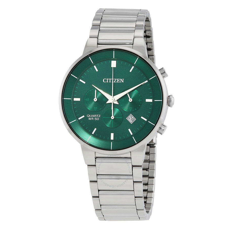 Citizen Chronograph Quartz Green Dial Men's Watch AN8220-52X - Dawson Watches