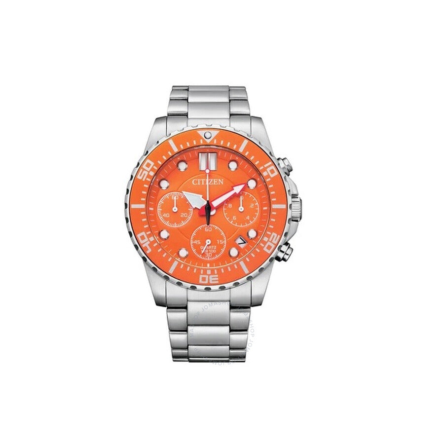 Citizen Chronograph Quartz Orange Dial Men's Watch AI5008-82X - Dawson Watches