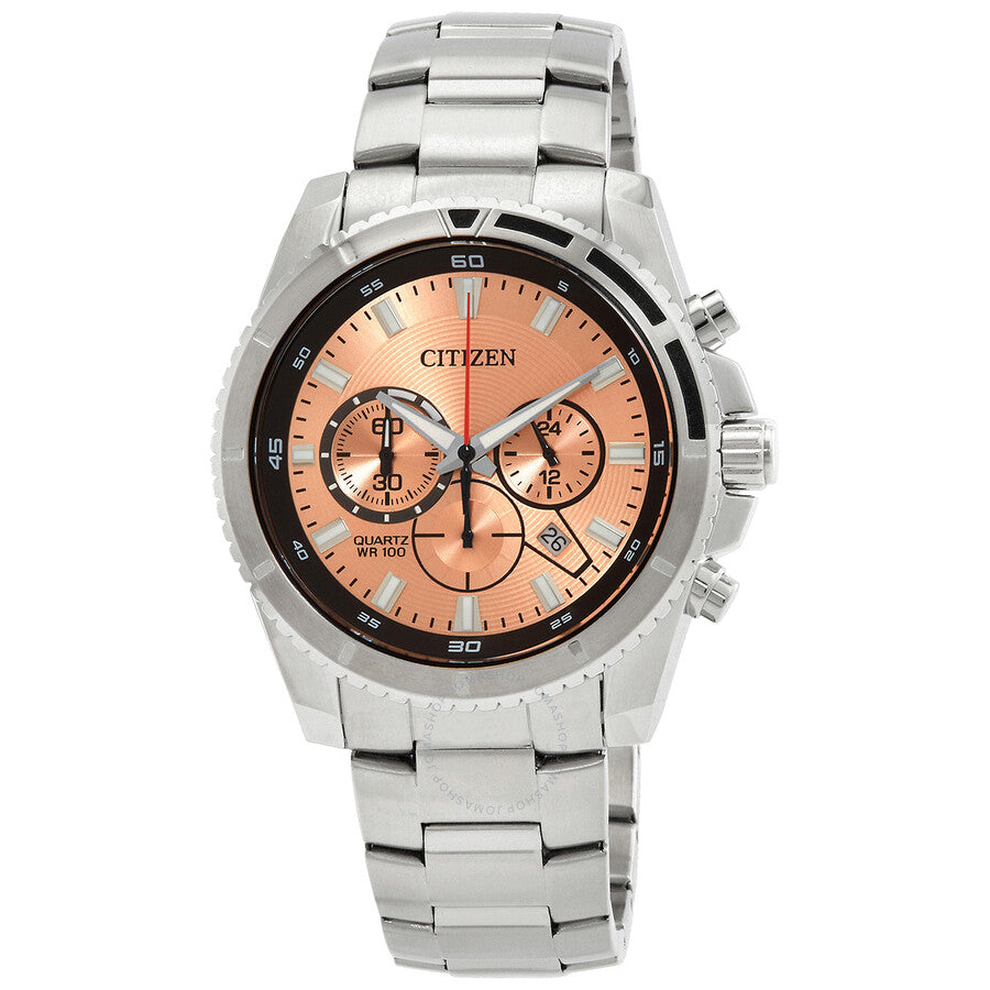Citizen Chronograph Quartz Peach Dial Men's Watch AN8200-50X - Dawson Watches