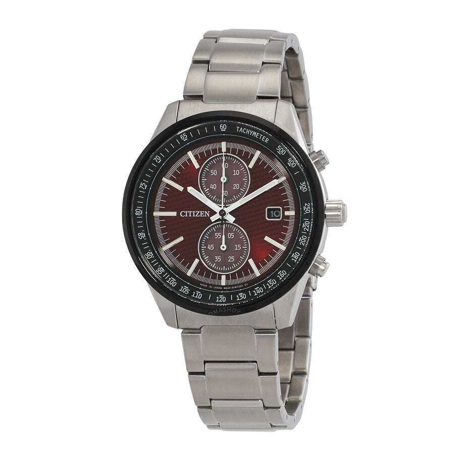 Citizen Chronograph Quartz Red Dial Men's Watch CA7034-96W - Dawson Watches