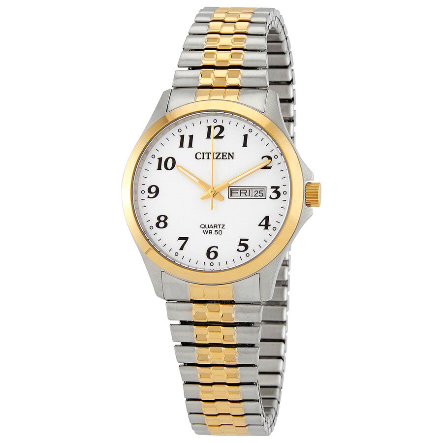 Citizen Chronograph Quartz White Dial Two-tone Men's Watch BF5004-93A - Dawson Watches