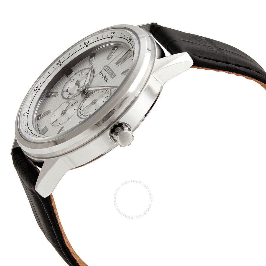 Citizen Chronograph Silver Dial Black Leather Men's Watch BU2071-01A - Dawson Watches #2