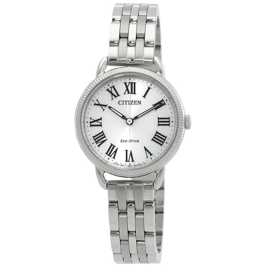 Citizen Classic Coin Edge Eco-Drive Silver Dial Ladies Watch EM1050-56A - Dawson Watches