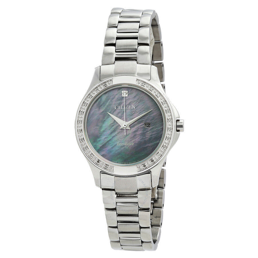 Citizen Classic Eco-Drive Crystal Mother of Pearl Dial Ladies Watch EW2640-54Y - Dawson Watches
