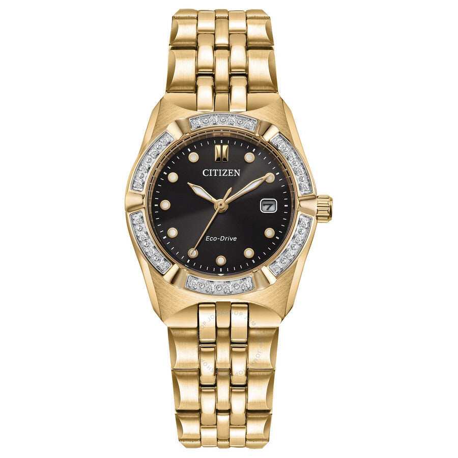 Citizen Corso Diamond Black Dial Ladies Watch EW2712-55E - Dawson Watches