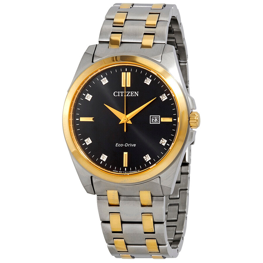 Citizen Corso Diamond Black Dial Two-tone Men's Watch BM7107-50E - Dawson Watches