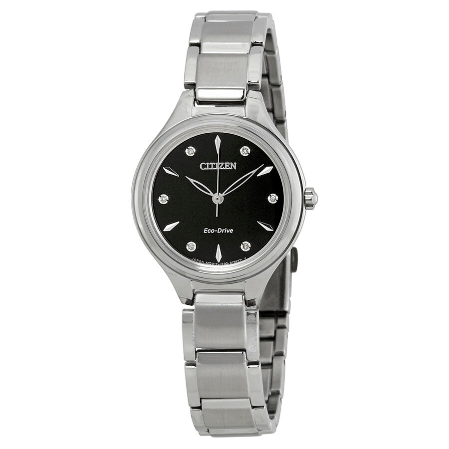 Citizen Corso Diamond Black Diamond Dial Ladies Watch FE2100-51E - Dawson Watches