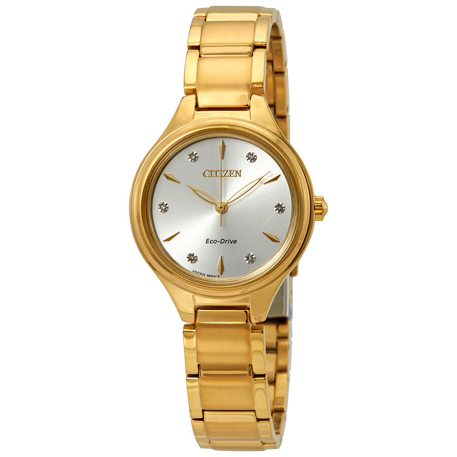 Citizen Corso Silver Dial Gold-tone Ladies Watch FE2102-55A - Dawson Watches