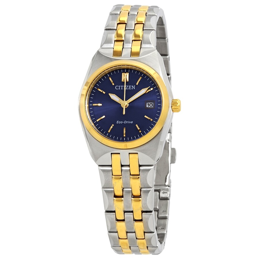 Citizen Corso Eco-Drive Blue Dial Two-tone Ladies Watch EW2294-53L - Dawson Watches