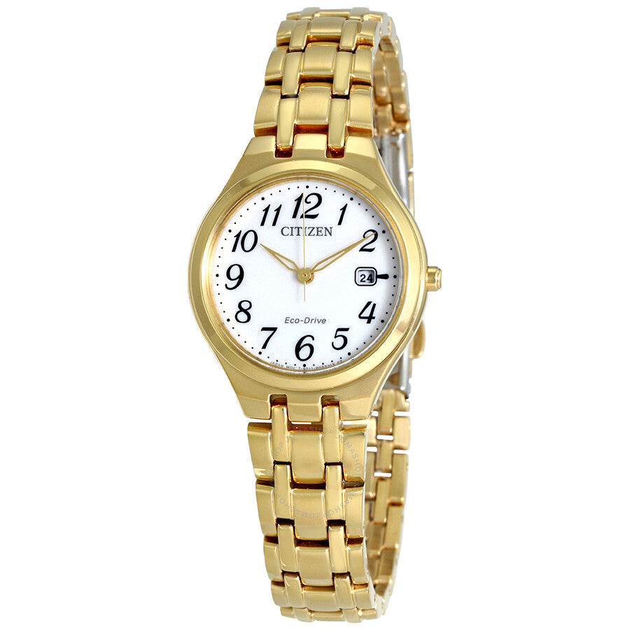 Citizen Corso White Dial Yellow Gold-tone Ladies Watch EW2482-53A - Dawson Watches