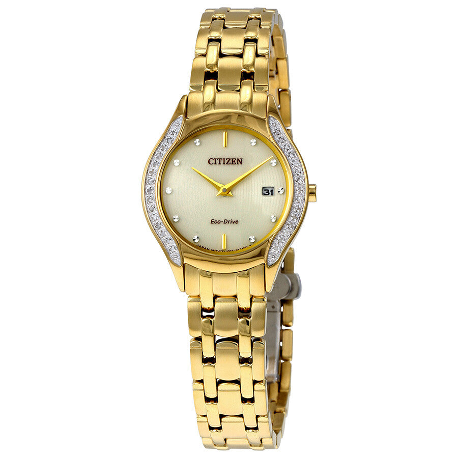 Citizen Diamond Bezel Gold-tone Stainless Steel Ladies Watch GA1062-51P - Dawson Watches
