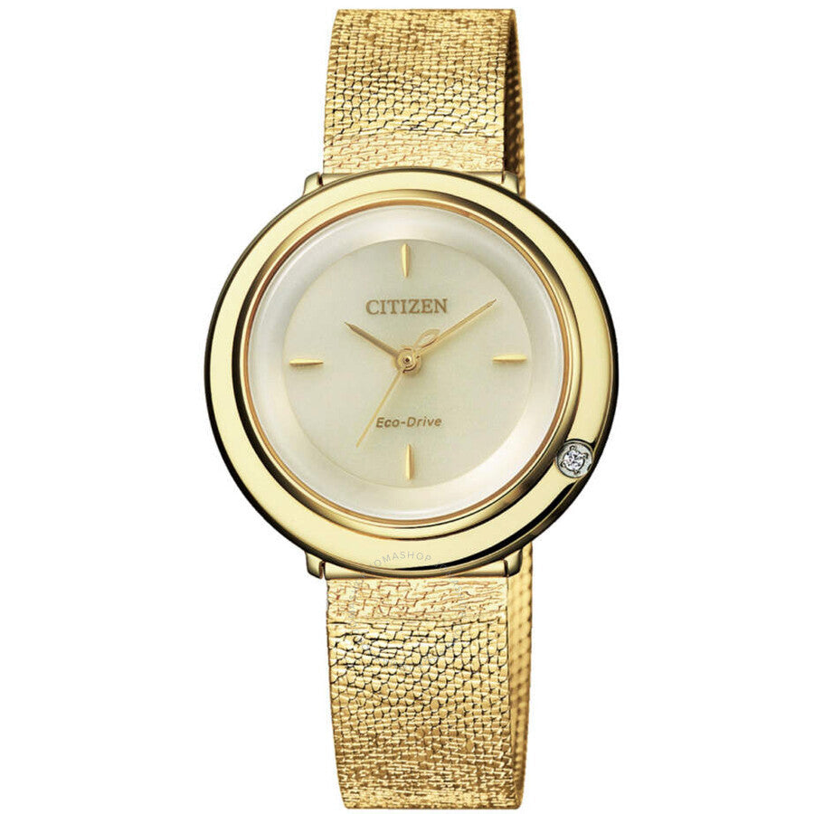Citizen Diamond Champagne Dial Ladies Watch EM0642-87P - Dawson Watches