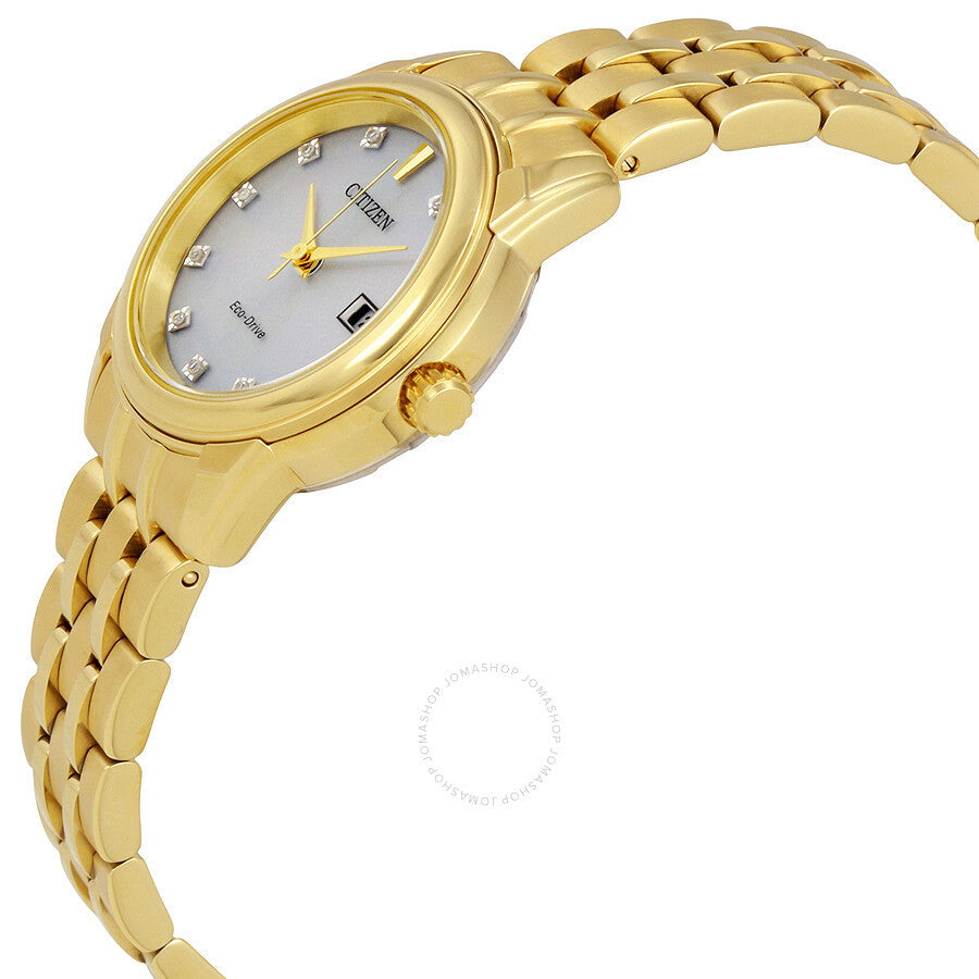 Citizen Diamond Silver Dial Yellow Gold-tone Ladies Watch EW2392-54A - Dawson Watches #2