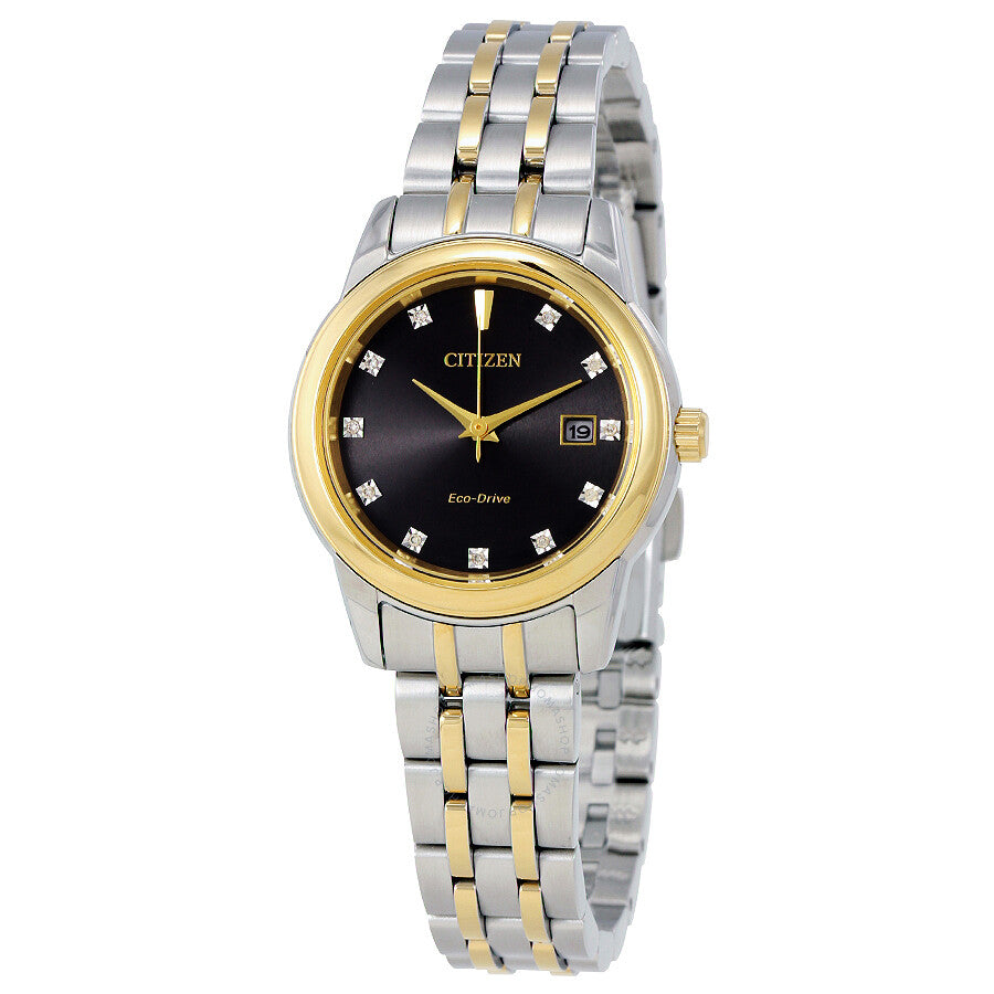 Citizen Diamond Black Dial Ladies Watch EW2394-59E - Dawson Watches