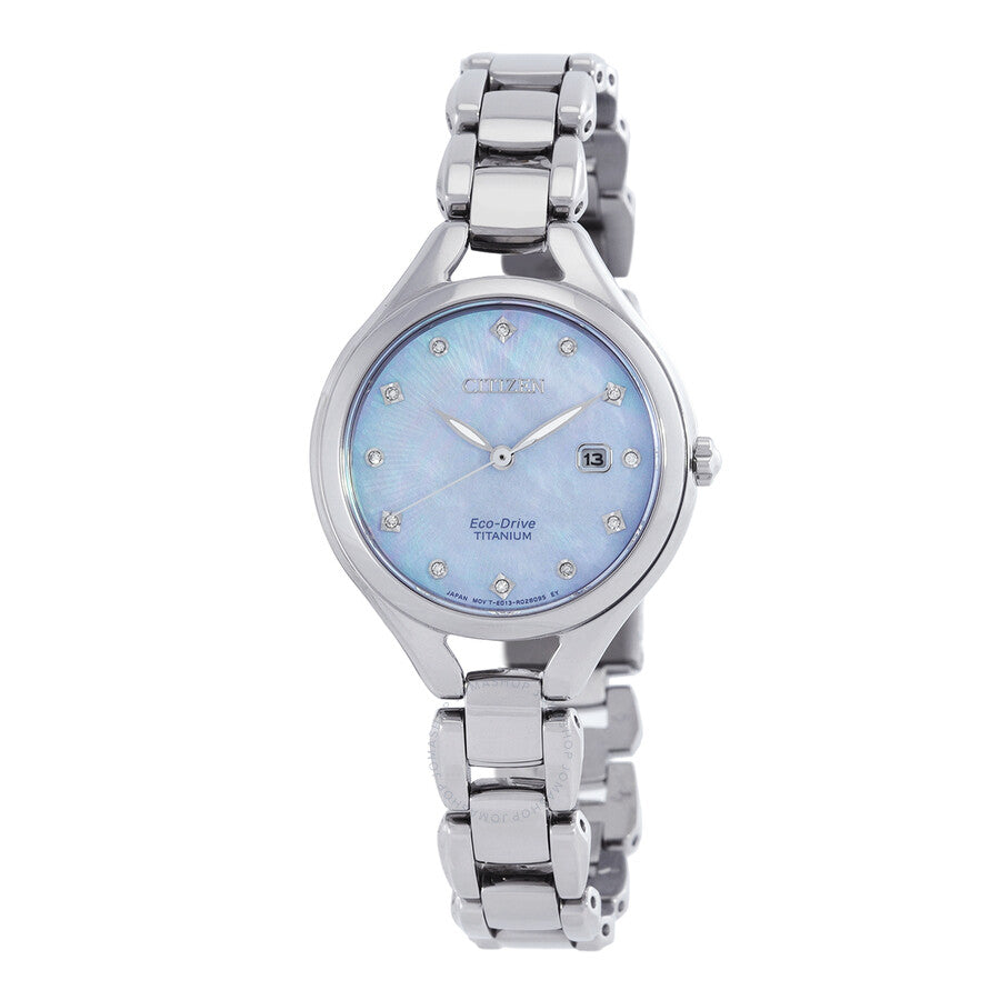 Citizen Diamond Mother of Pearl Dial Titanium Ladies Watch EW2560-86D - Dawson Watches
