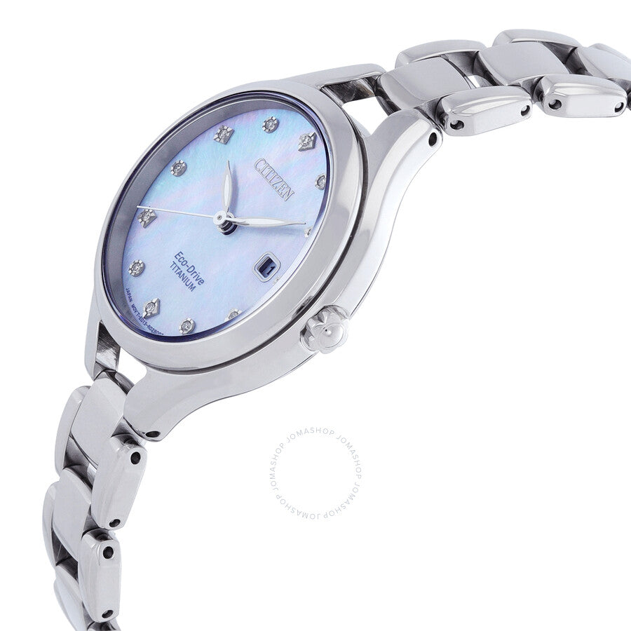 Citizen Diamond Mother of Pearl Dial Titanium Ladies Watch EW2560-86D - Dawson Watches #2