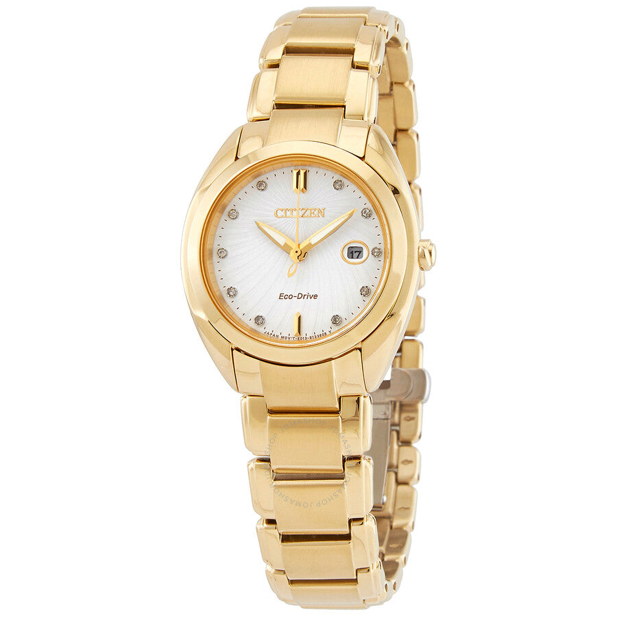 Citizen Diamond White Dial Gold-tone Ladies Watch EM0313-54A - Dawson Watches