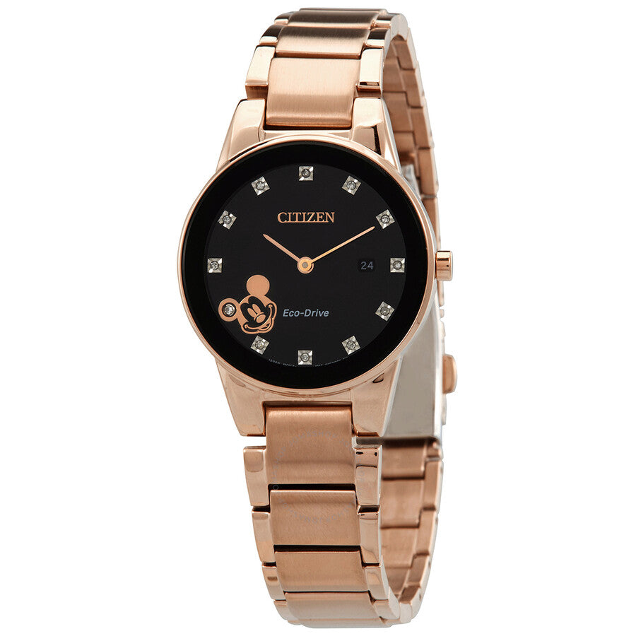 Citizen Disney Mickey Mouse Diamond Black Dial Ladies Watch GA1056-54W - Dawson Watches