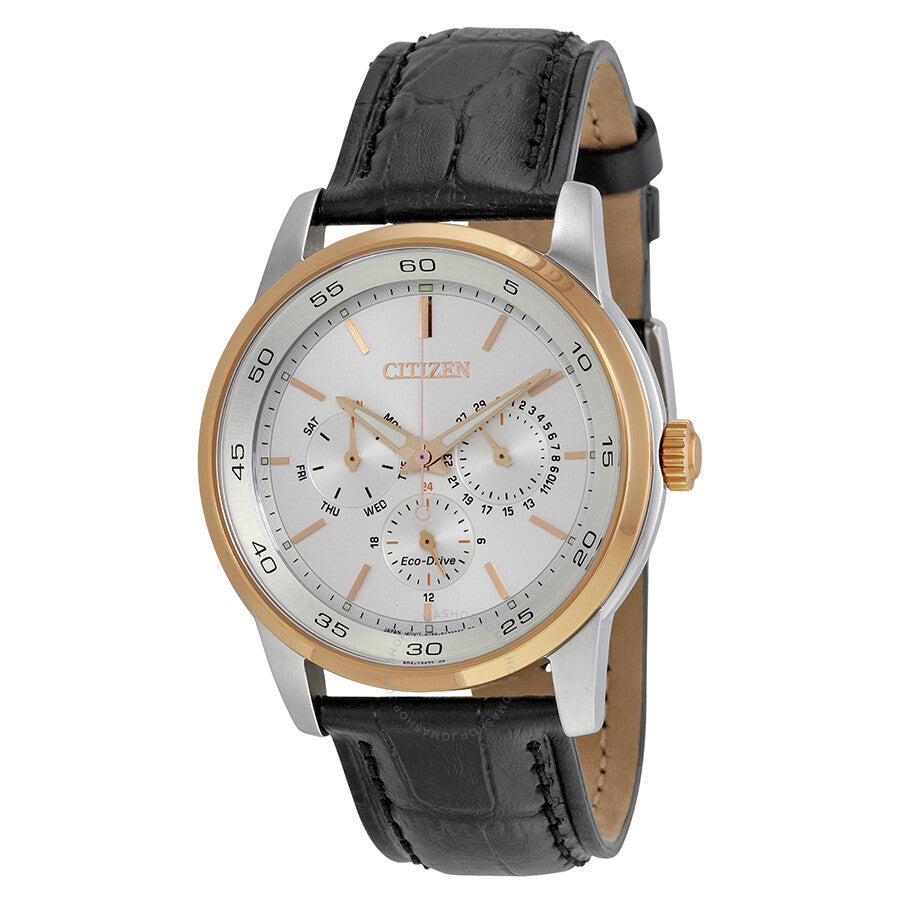 Citizen Dress Eco-Drive Silver Dial Black Leather Men's Watch BU2016-00A - Dawson Watches