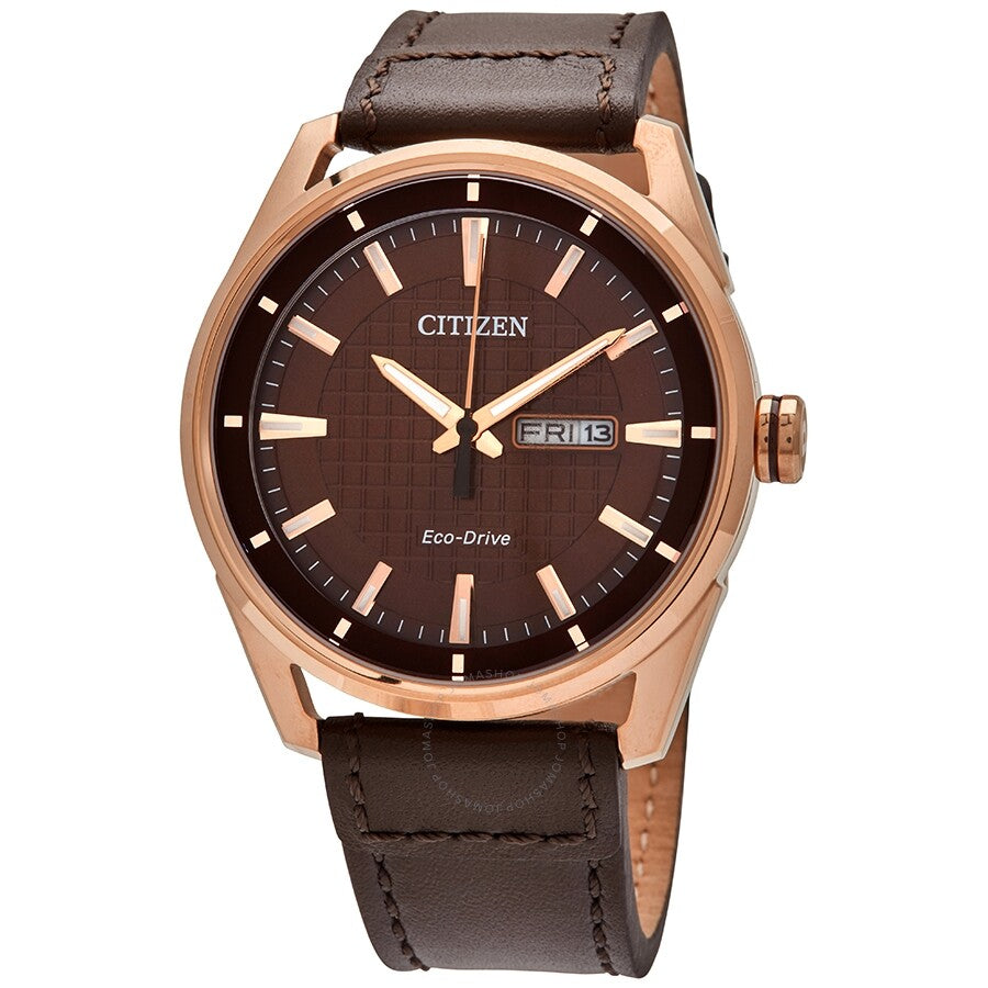 Citizen Drive Brown Dial Dark Brown Leather Men's Watch AW0083-08X - Dawson Watches