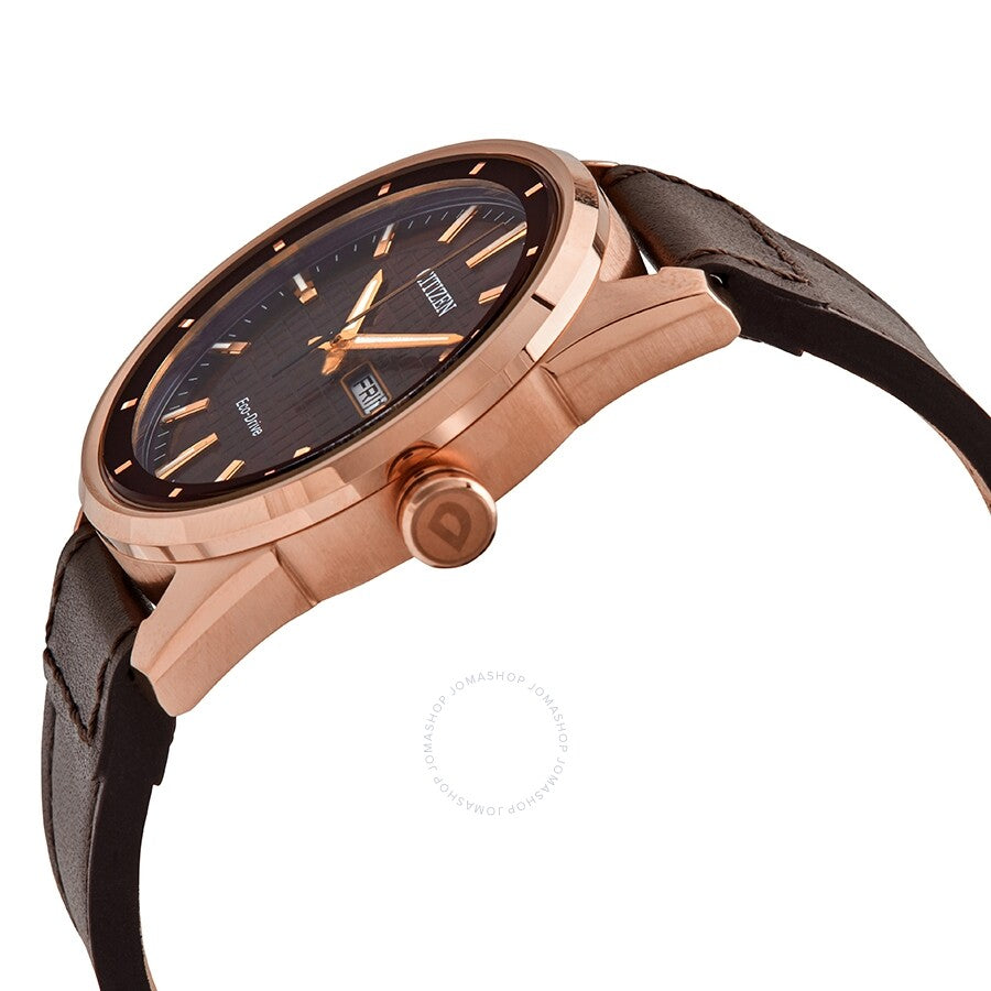 Citizen Drive Brown Dial Dark Brown Leather Men's Watch AW0083-08X - Dawson Watches #2