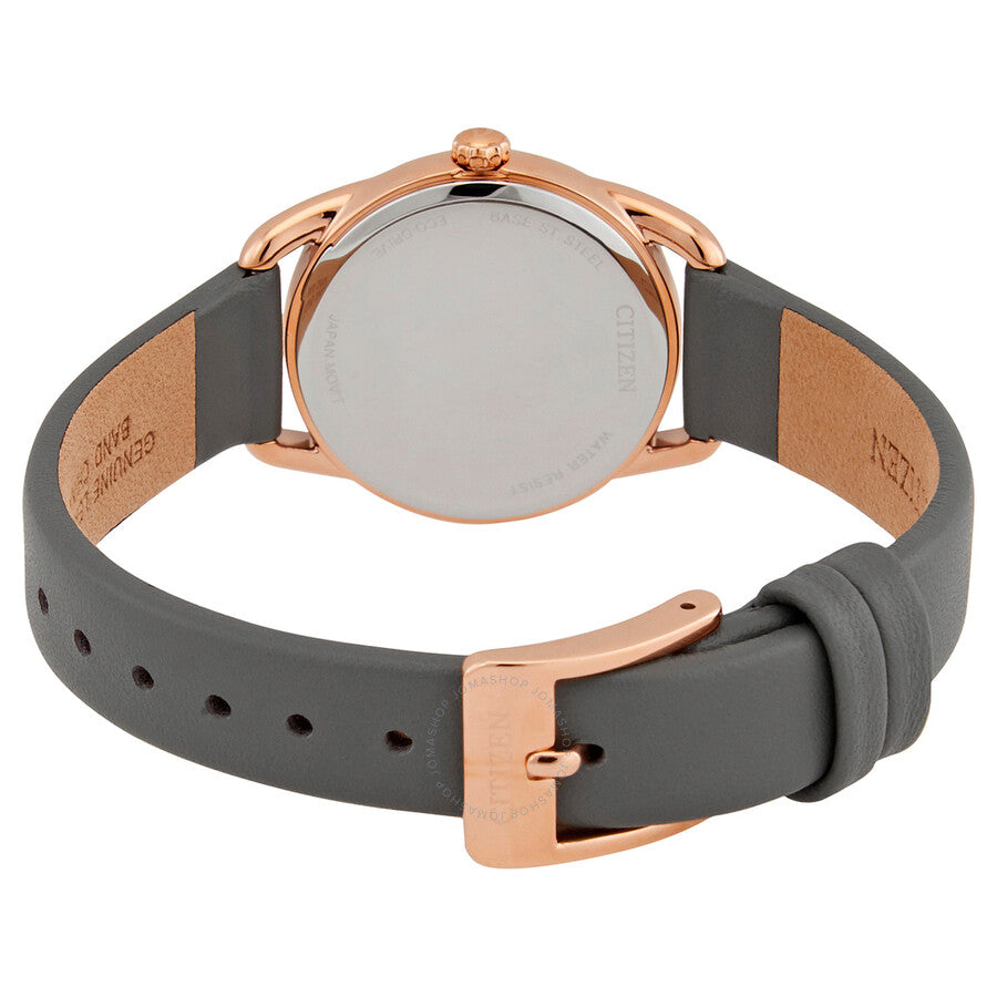 Citizen Drive Grey Dial Gray Leather Ladies Watch FE1218-05H - Dawson Watches #3