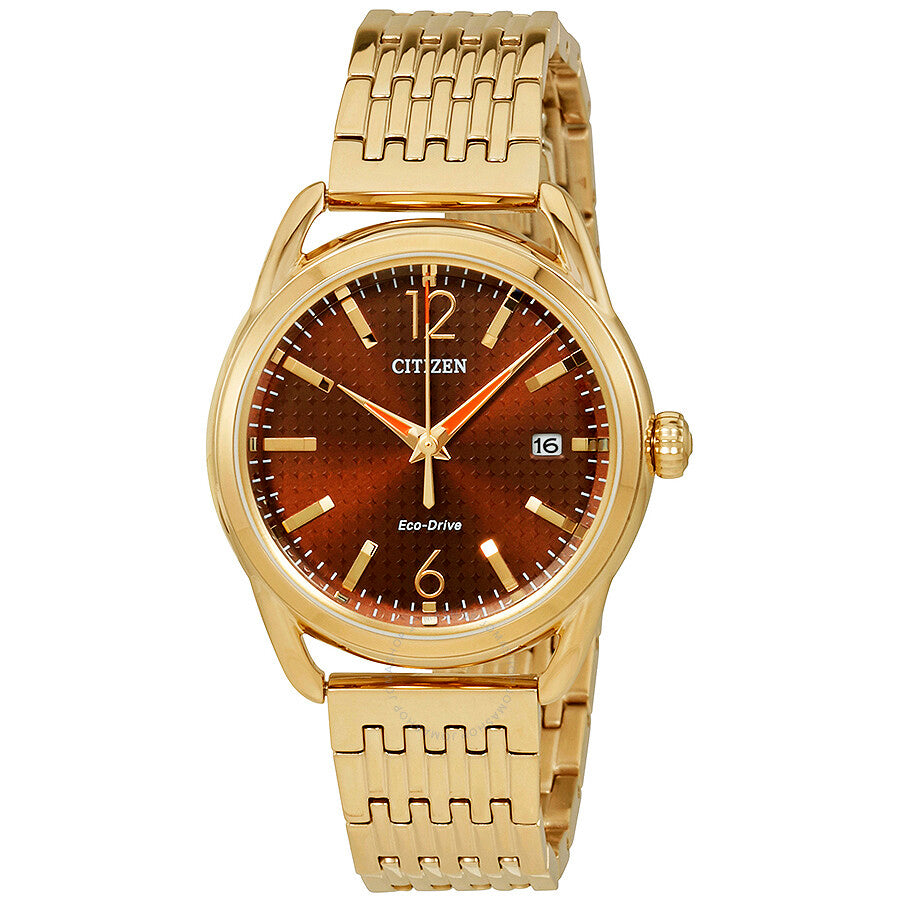 Citizen Eco Drive Bronze Dial Ladies Watch FE6083-56X - Dawson Watches