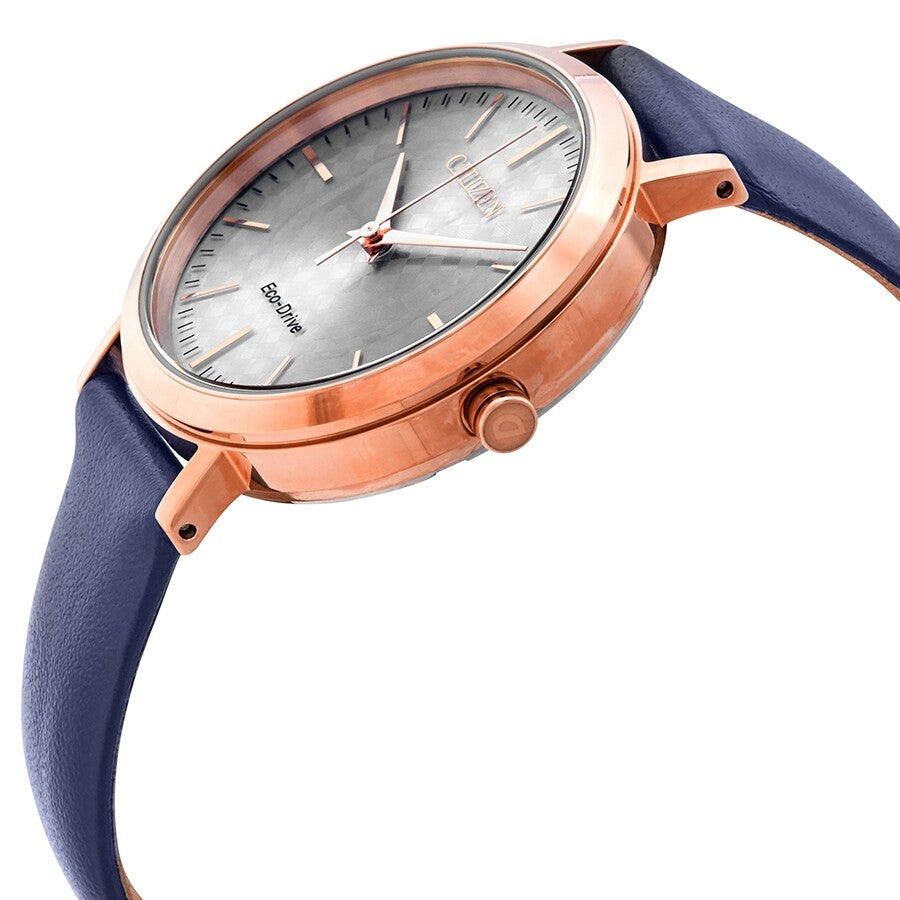 Citizen Drive Silver Dial Blue Leather Ladies Watch EM0763-07A - Dawson Watches #2