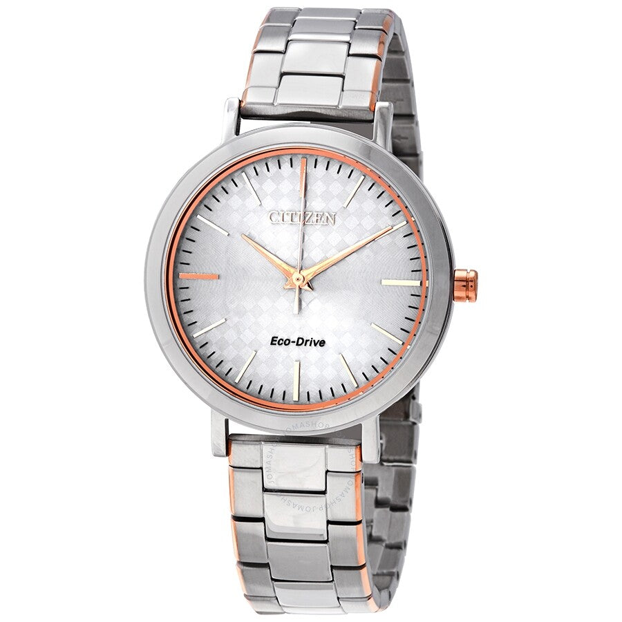 Citizen Eco-Drive Silver Dial Two-tone Ladies Watch EM0766-50A - Dawson Watches