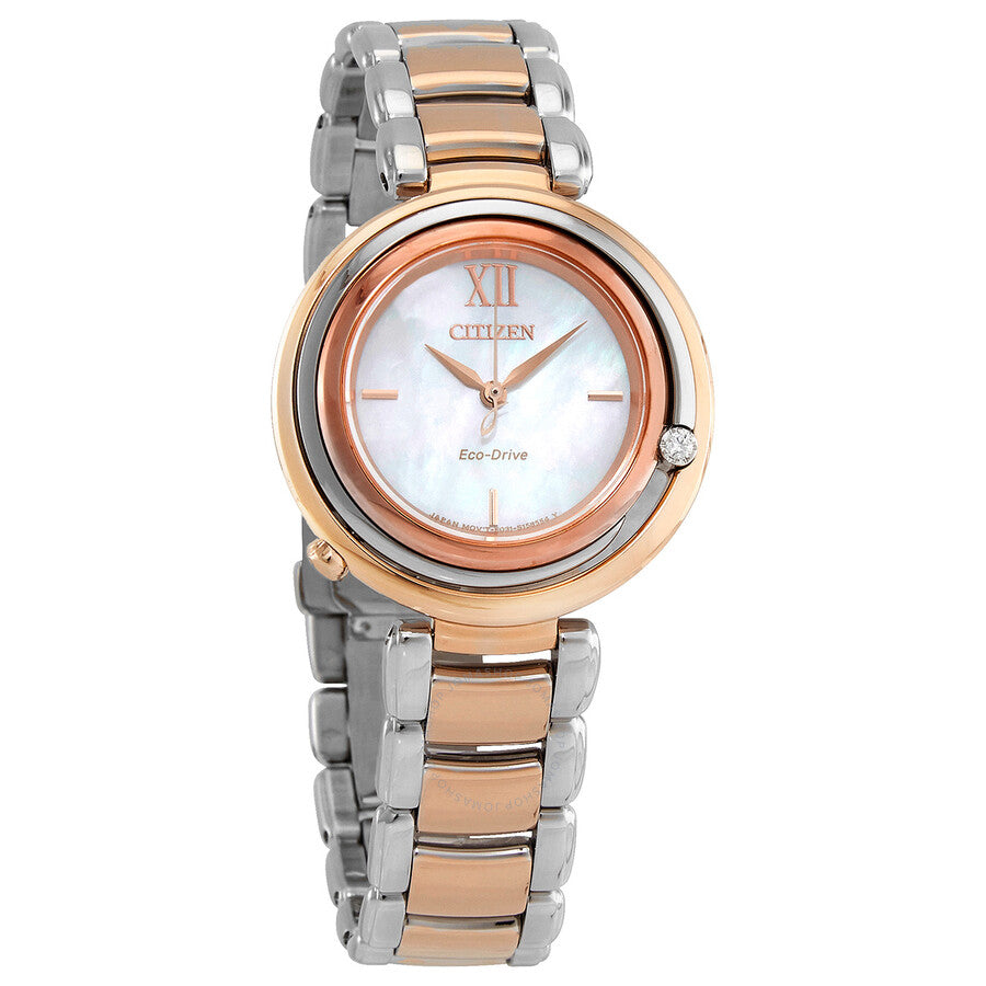 Citizen Eco Diamond Mother of Pearl Dial Ladies Watch EM0654-88D - Dawson Watches