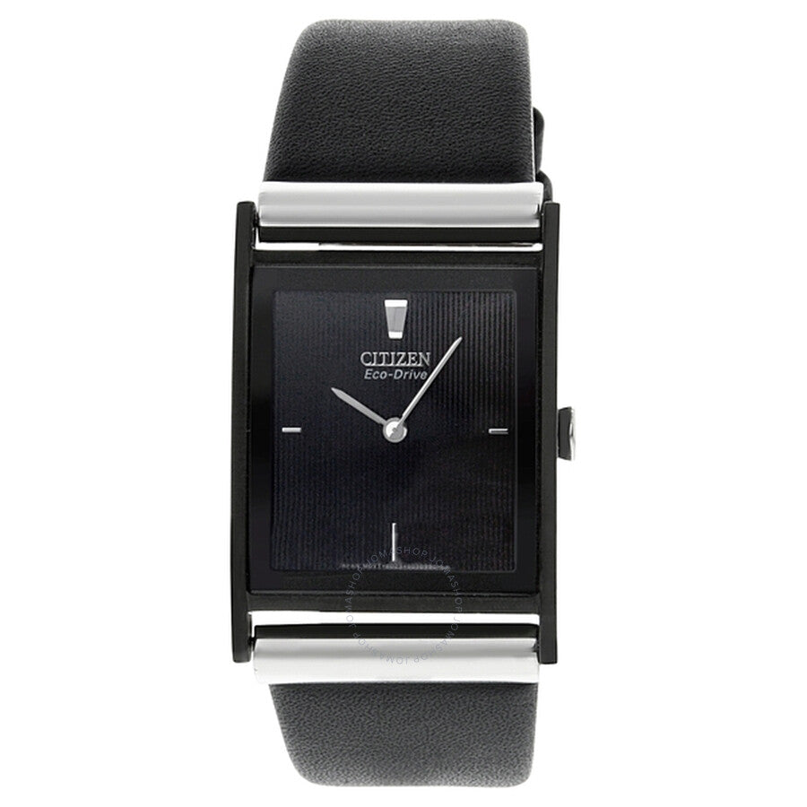 Citizen Eco-Drive 180 Black Dial Black Leather Men's Watch BL6005-01E - Dawson Watches
