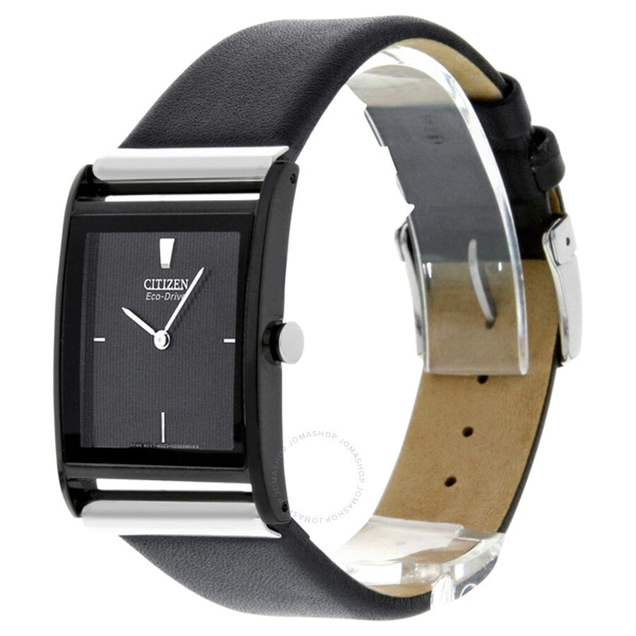 Citizen Eco-Drive 180 Black Dial Black Leather Men's Watch BL6005-01E - Dawson Watches #2