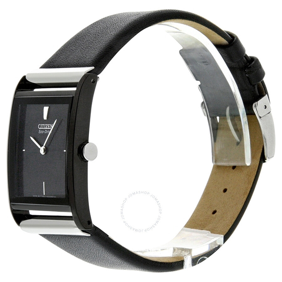 Citizen Eco-Drive 180 Black Dial Black Leather Men's Watch BL6005-01E - Dawson Watches #3