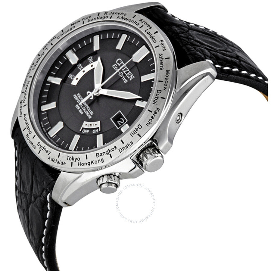 Citizen Eco Drive Atomic Radio Black Dial Genunine Leather Men's Watch CB0000-06E - Dawson Watches #2