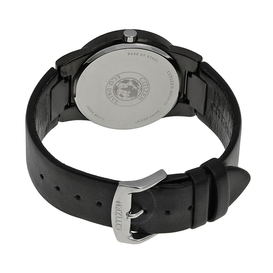 Citizen Eco Drive Axiom Black Dial Black Leather Men's Watch AU1065-07E - The Watches Men & Co #3