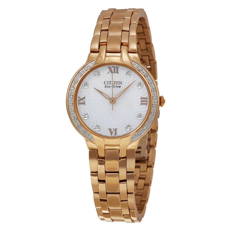 Citizen Eco Drive Bella Gold-Tone Diamond Ladies Watch EM0123-50A - Dawson Watches
