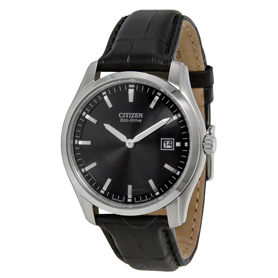 Citizen Eco Drive Black Dial Black Leather Men's Watch AU1040-08E - Dawson Watches