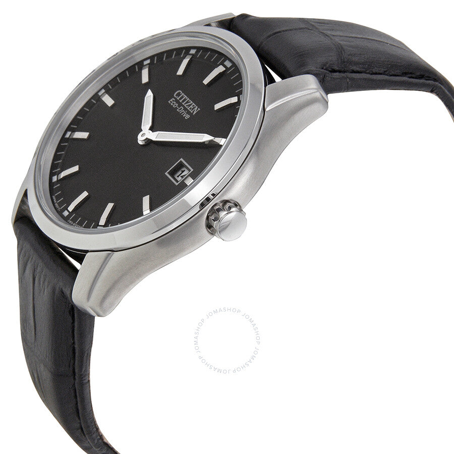 Citizen Eco Drive Black Dial Black Leather Men's Watch AU1040-08E - Dawson Watches #2