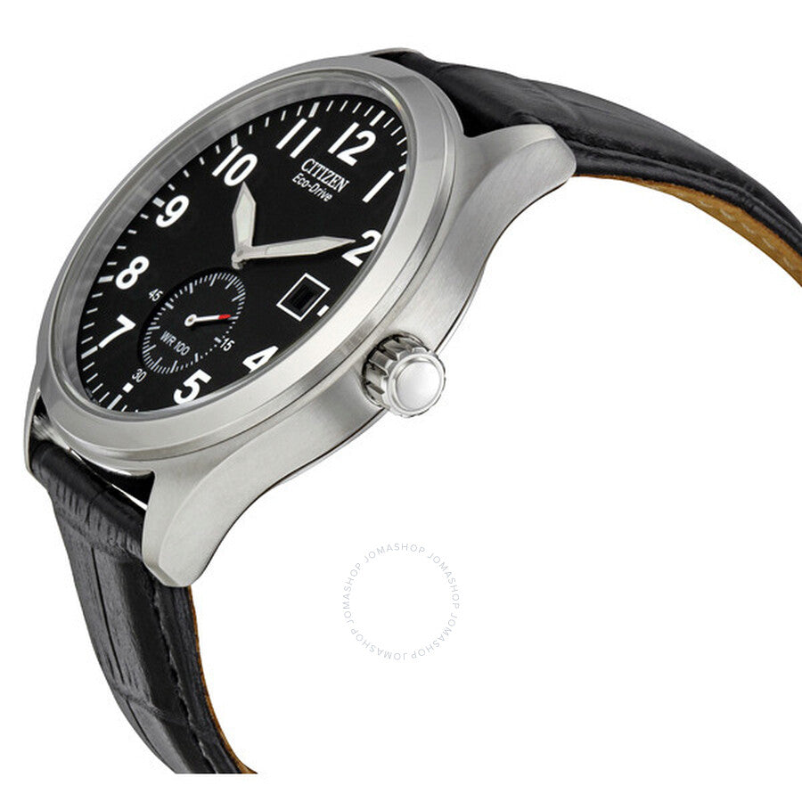 Citizen Eco Drive Black Dial Black Leather Strap Men's Watch BV1060-07E - Dawson Watches #2