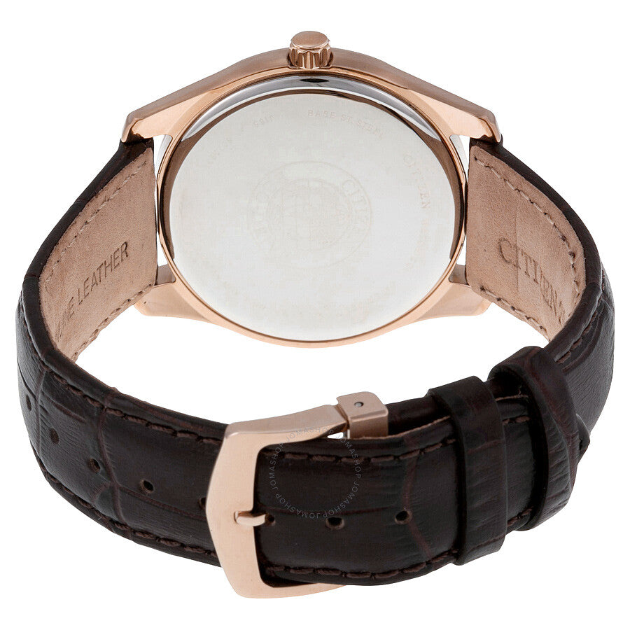 Citizen Eco Drive Black Dial Brown Leather Men's Watch AU1043-00E - Dawson Watches #3