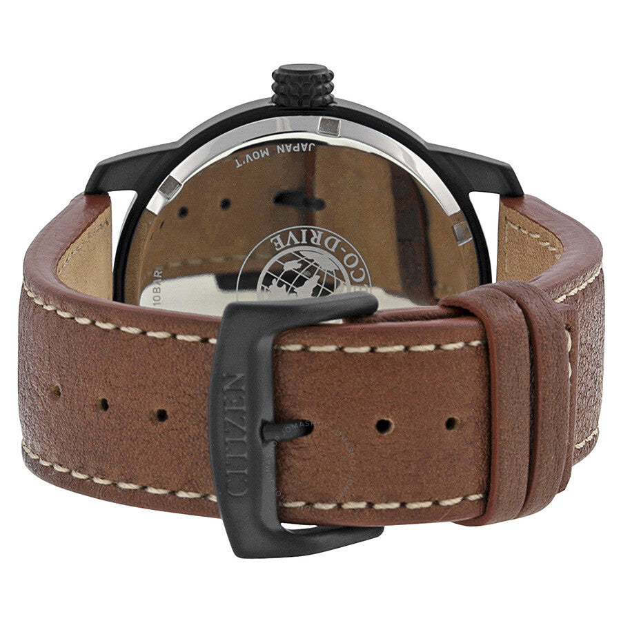 Citizen Eco Drive Black Dial Brown Leather Men's Watch BM8475-26E - Dawson Watches #3