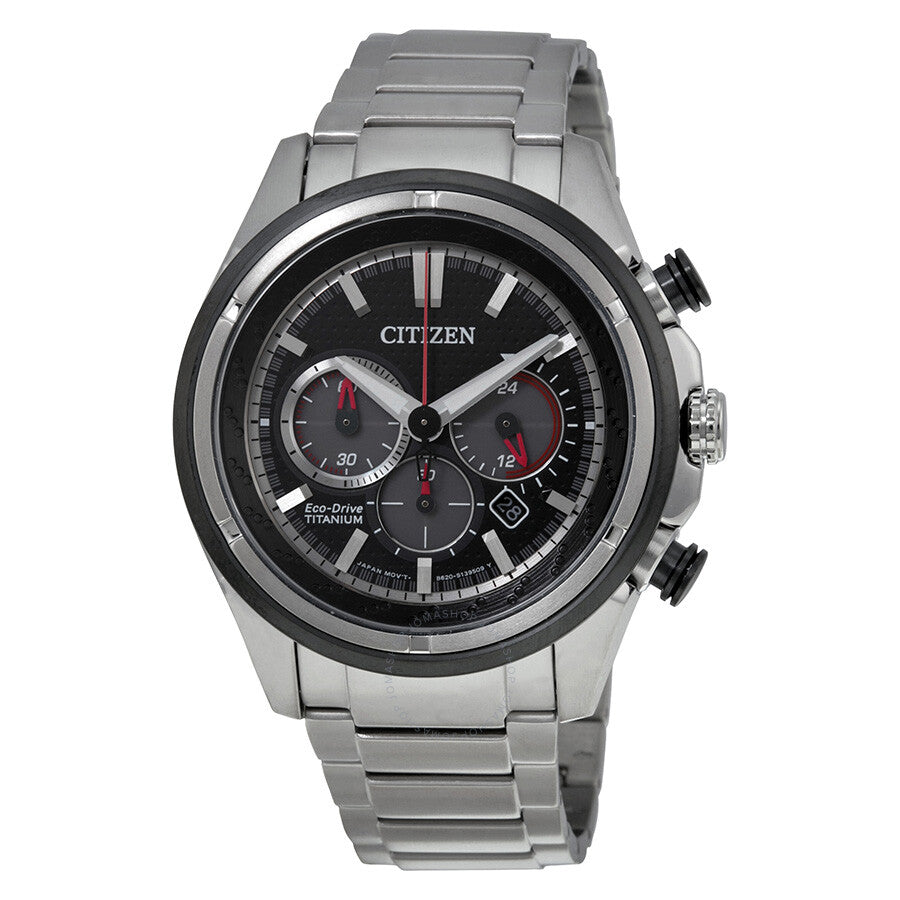 Citizen Eco Drive Chronograph Black Dial Men's Watch CA4240-82E - Dawson Watches